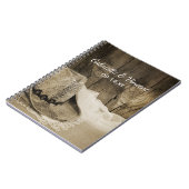 Cowboy Hat Barn Wood Country Western Hochzeit Notizblock (Linke Seite)