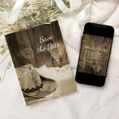 Cowboy Hat Barn Wood Western Hochzeit Retten Sie d Save The Date