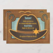 Cowboy Hat - Blue - Baby Shower Einladungen (Vorne/Hinten)