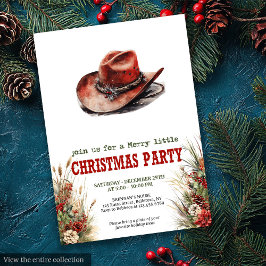 Cowboy Hat Christmas Party Digital Invite Einladung