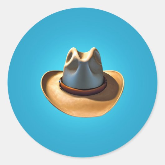 Cowboy Hat Classic Round Sticker (Vorderseite)