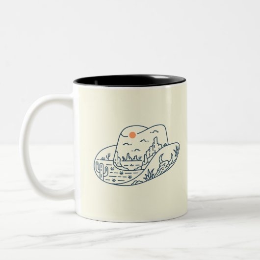 Cowboy Hat Desert Canyon Zweifarbige Tasse (Links)