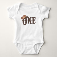 Cowboy Hat ein 1. Geburtstag Baby Bodysuit