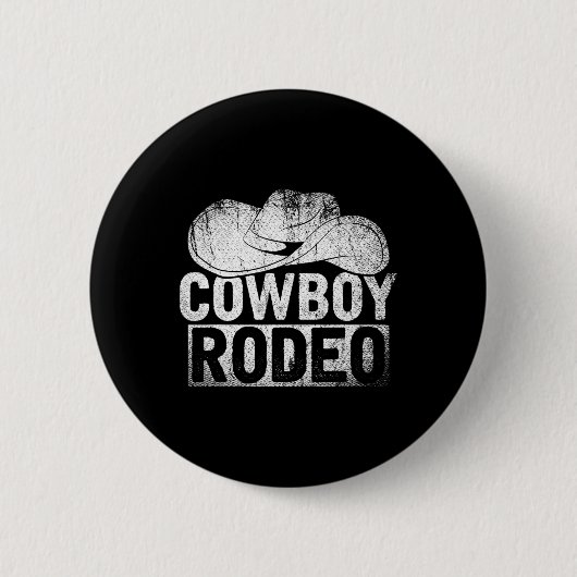 Cowboy Hat Equestrian Geschenk Horseck Riding Rode Button (Vorderseite)