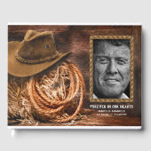 Cowboy Hat Foto Funeral Memorial Guest Book Gästebuch (Vorderseite)