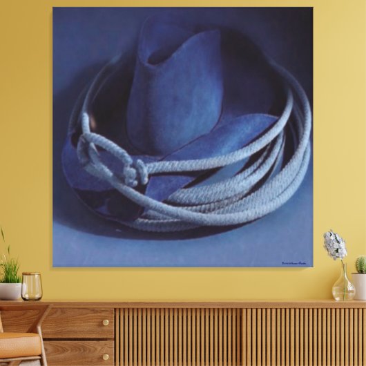 Cowboy Hat gestretched Canvas Print Leinwanddruck (Insitu (Wohnzimmer))