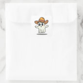 Cowboy Hat Ghost Quadratischer Aufkleber (Tasche)