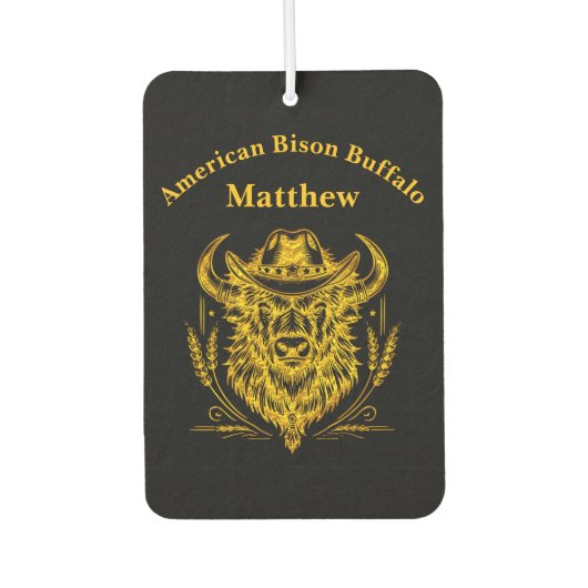 Cowboy Hat Golden Buffalo Art Autolufterfrischer (Vorderseite)