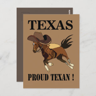 Cowboy Hat Horse Proud Texan Texas Postkarte