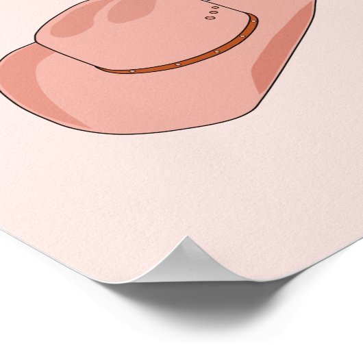 Cowboy Hat Howdy Peach Boho Poster (Ecke)