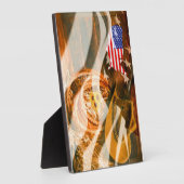 Cowboy Hat Lasso American Flag Sunray Fotoplatte (Seite)