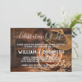 Cowboy-Hat-Memorial-Service-Ankündigung Einladung (Stehend Vorderseite)