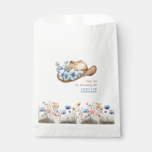 Cowboy Hat mit Boho Wildblumen Western Geschenktütchen (Vorderseite)