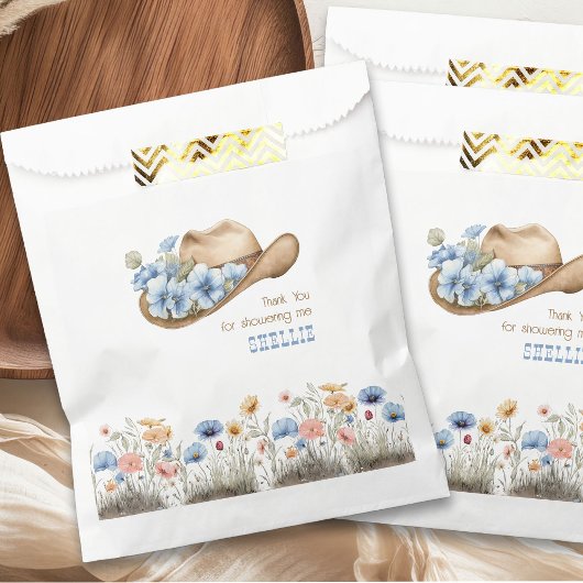 Cowboy Hat mit Boho Wildblumen Western Geschenktütchen