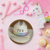 Cowboy hat Nashorn & Party Name Ihrer Wahl Pappteller (Party)