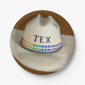 Cowboy hat Nashorn & Party Name Ihrer Wahl Pappteller (Vorderseite)