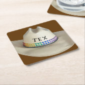 Cowboy hat Nashorn & Party Name Ihrer Wahl Rechteckiger Pappuntersetzer (angewinkelt)