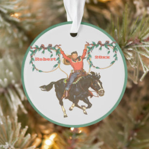 Cowboy hat Pferd mit Ropes Weihnachtsdesign oder Ornament