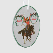 Cowboy hat Pferd mit Ropes Weihnachtsdesign oder Ornament (Vorderseite)