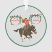 Cowboy hat Pferd mit Ropes Weihnachtsdesign oder Ornament (Rückseite)