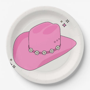 Cowboy Hat Preppy Pink Pappteller