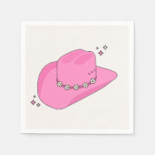 Cowboy Hat Preppy Pink Serviette (Vorderseite)