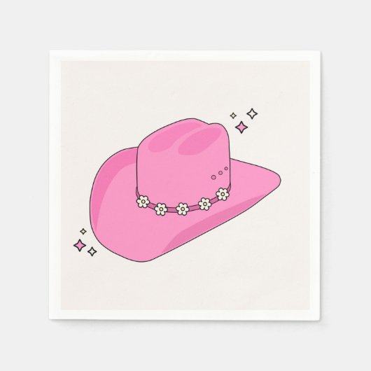 Cowboy Hat Preppy Pink Serviette (Vorderseite)