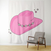 Cowboy Hat Preppy Pink Wandteppich (Beispiel)