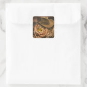 Cowboy Hat Quadratischer Aufkleber (Tasche)