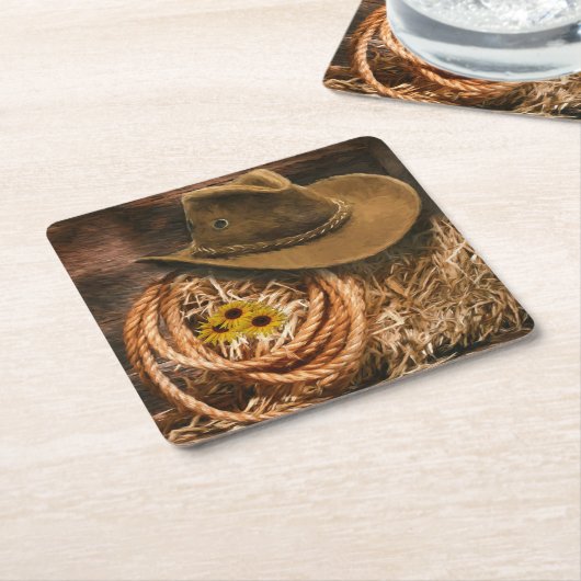 Cowboy Hat Rechteckiger Pappuntersetzer (angewinkelt)