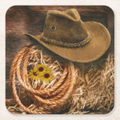 Cowboy Hat Rechteckiger Pappuntersetzer (Vorderseite)