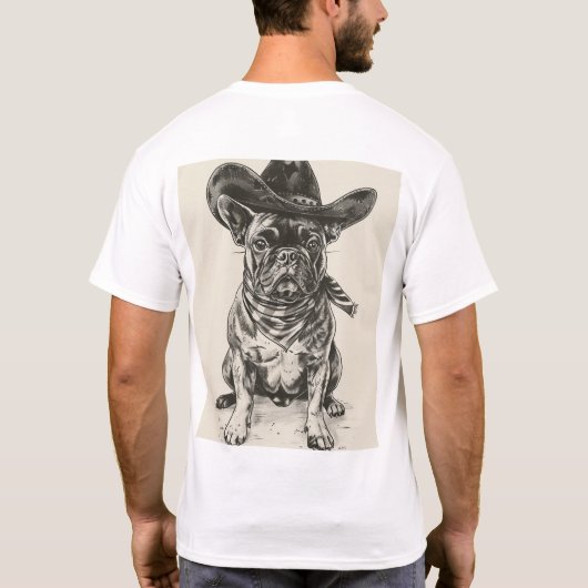 Cowboy Hat Retro Tinte T-Shirt (Rückseite)