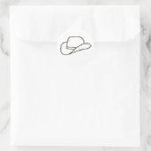 Cowboy Hat Runder Aufkleber (Tasche)
