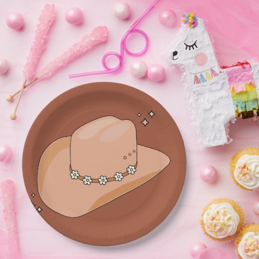 Cowboy Hat Rust Terracotta Pappteller (Party)