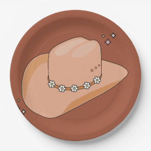 Cowboy Hat Rust Terracotta Pappteller
