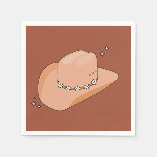 Cowboy Hat Rust Terracotta Serviette (Vorderseite)