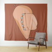 Cowboy Hat Rust Terracotta Wandteppich (Beispiel (Horizontal))