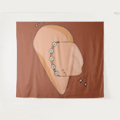 Cowboy Hat Rust Terracotta Wandteppich (Vorderseite (Horizontal))