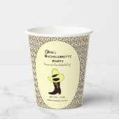 Cowboy Hat Shoes Muster Junggeselinnen-Abschied Pappbecher (Vorderseite)