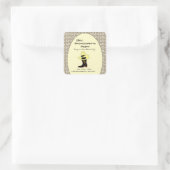 Cowboy Hat Shoes Muster Junggeselinnen-Abschied Quadratischer Aufkleber (Tasche)