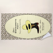 Cowboy Hat Shoes Muster Junggeselinnen-Abschied Strandtuch (Vorderseite)
