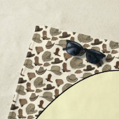 Cowboy Hat Shoes Muster Junggeselinnen-Abschied Strandtuch (Beispiel)