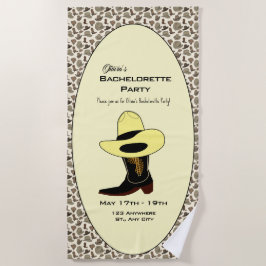 Cowboy Hat Shoes Muster Junggeselinnen-Abschied Strandtuch