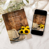 Cowboy Hat, Sonnenblumen Barn Wood Engagement Part Einladung