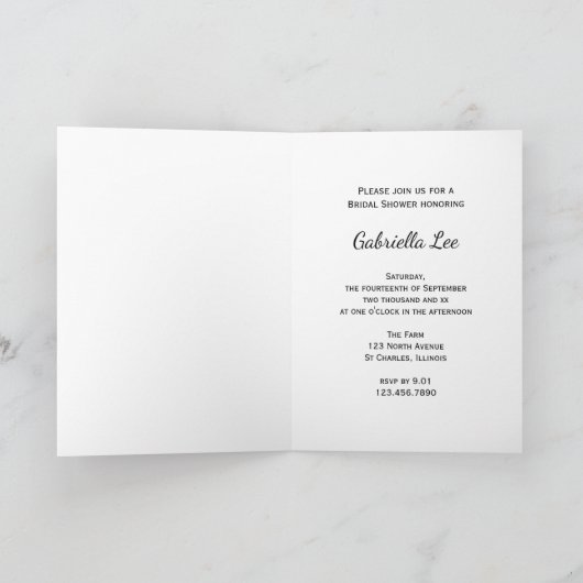 Cowboy Hat Sonnenblumen und Barnholz-Brautparty Einladung (Innenseite)