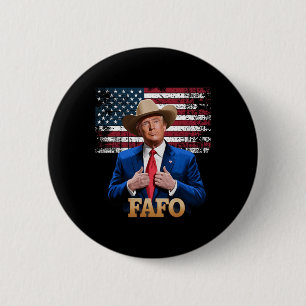 Cowboy Hat -trump Fafo F rund um die US-Flagge V Button