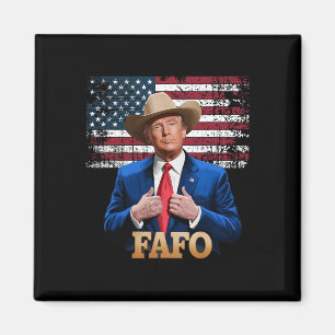 Cowboy Hat -trump Fafo F rund um die US-Flagge V Magnet
