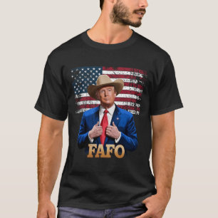 Cowboy Hat -trump Fafo F rund um die US-Flagge V T-Shirt