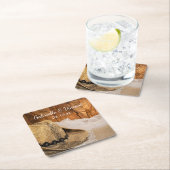 Cowboy Hat und Barn Wood Country Western Hochzeit Rechteckiger Pappuntersetzer (Vor Ort)