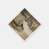 Cowboy Hat und Barn Wood Country Western Hochzeit Serviette (Ecke)